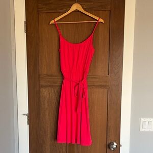 LOFT Vibrant Pink Midi Dress